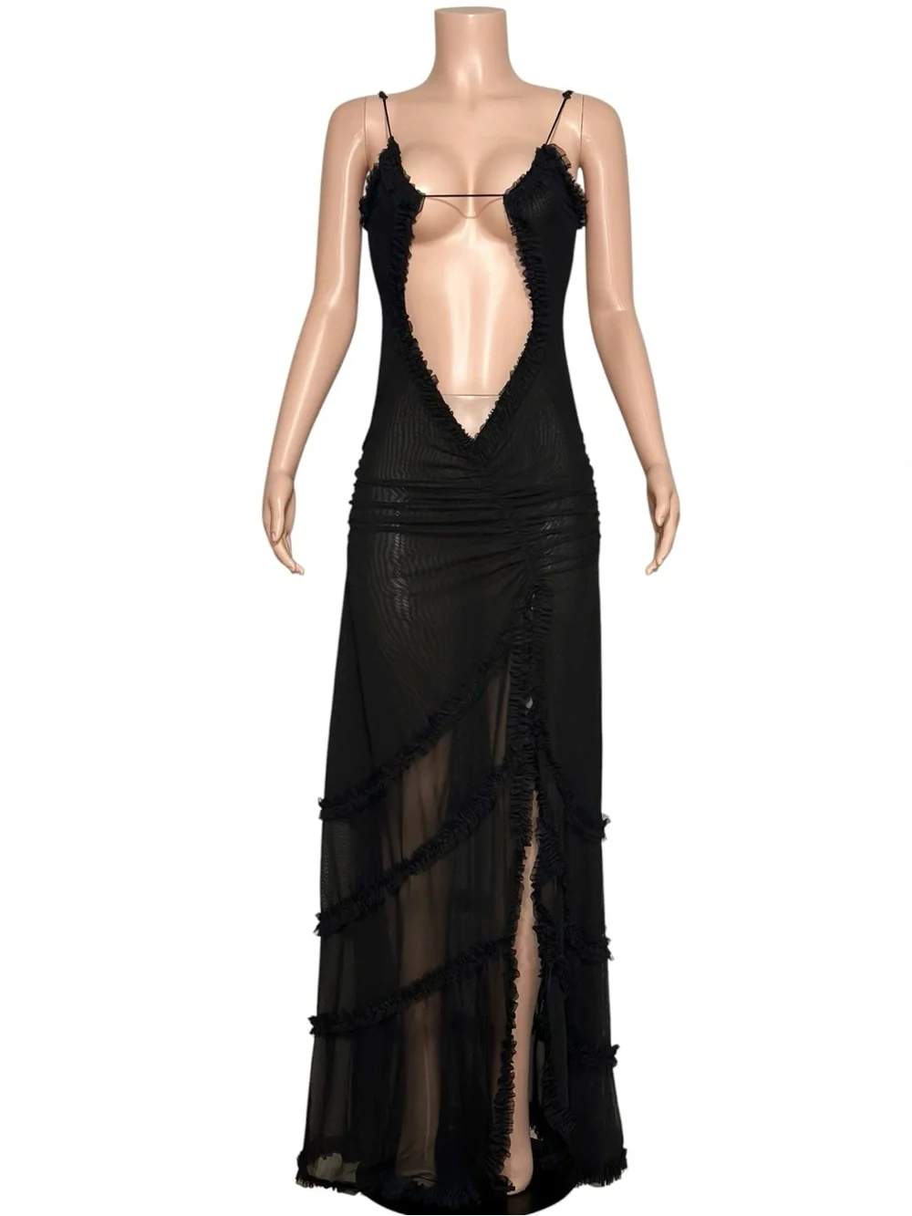 JADED LONDON Fatale Mesh Maxi Dress, Black, 6 (US) - Picture 5 of 9